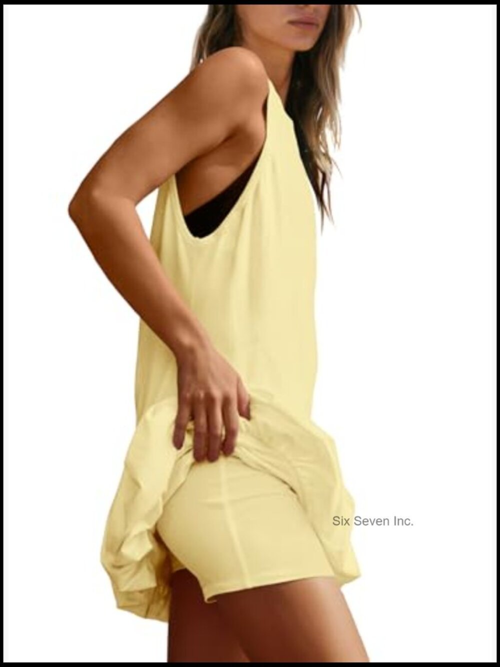 Athletic Dress with Shorts Backless Tennis Golf Active Dress with Pockets - Picture 4 of 7